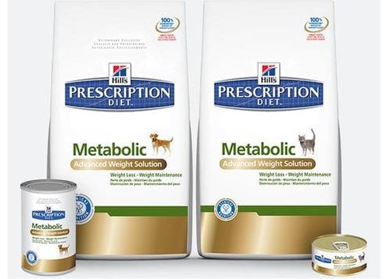 Empaque de comida húmeda y seca para perros y gatos Hill's Prescription Diet Metabolic